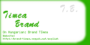 timea brand business card